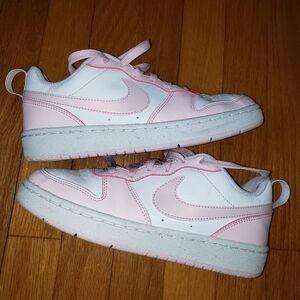 Nike Kids Pink and White Sneakers